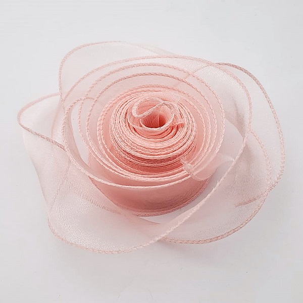 Panglica Organza, tivita 4cm×9m Roz Pudra Panglica Organza, tivita 4cm×9m Roz Pudra