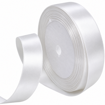 Panglica satin, single 2cm x 23m Alb