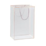 Punga transparenta PVC, bordura Peach