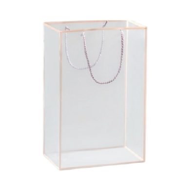 Punga transparenta PVC, bordura Peach