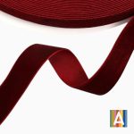 Panglica catifea, single 1cmx 9m Bordo