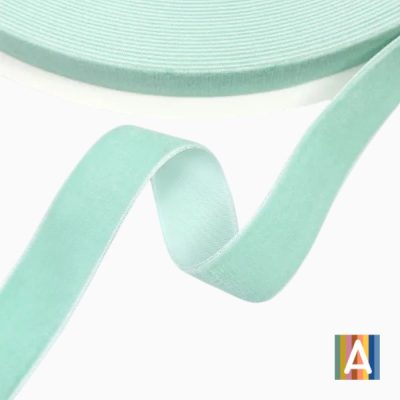 Panglica catifea, single 1cmx 9m Verde pastel