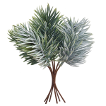 Set Crengute Pin artificial, 20cm x6 Verde Alb